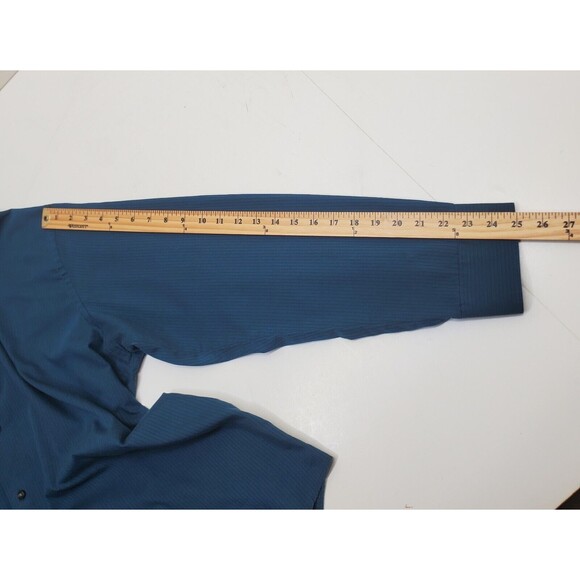 Men’s Van Heusen Navy Blue Long Sleeve Button Down Dress Shirt Size XL 17/17 1/2 - Picture 6 of 10